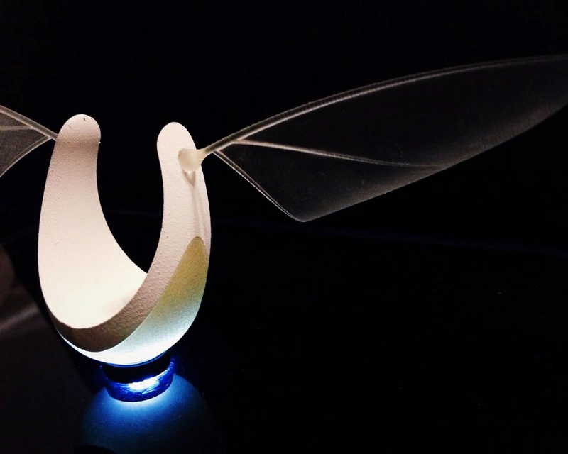 A close-up photo of the 3D printed mockup.